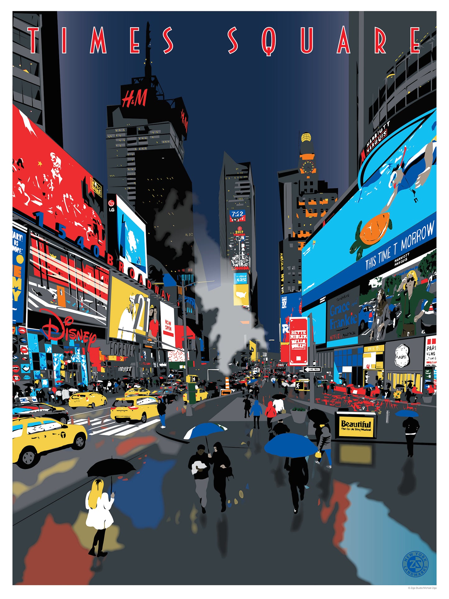 Times Square Night Print