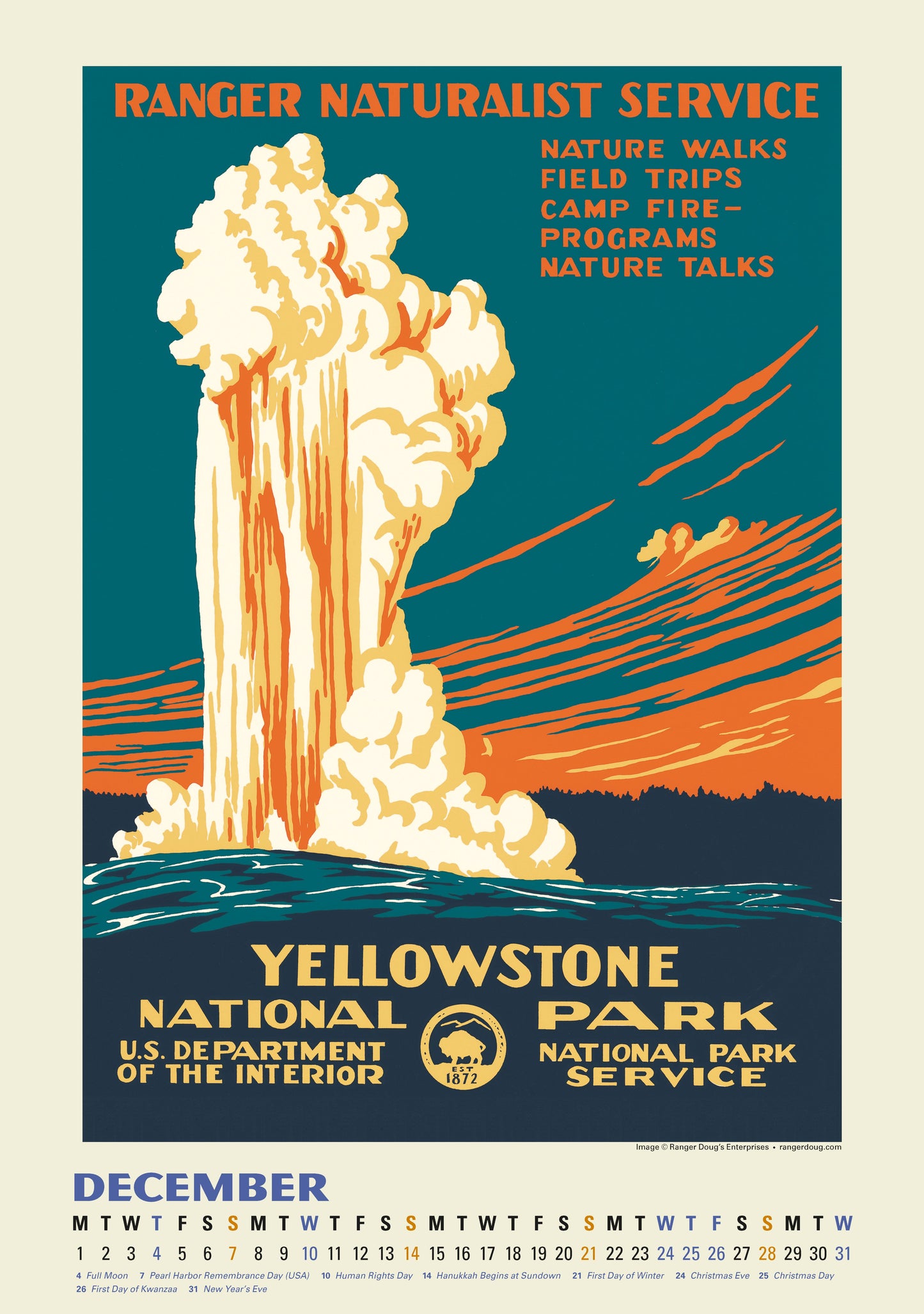 National Parks Poster Art of The WPA Oversize Wall Calendar 2025, 13.38'' x 19'' Spiral Bound with Hanger