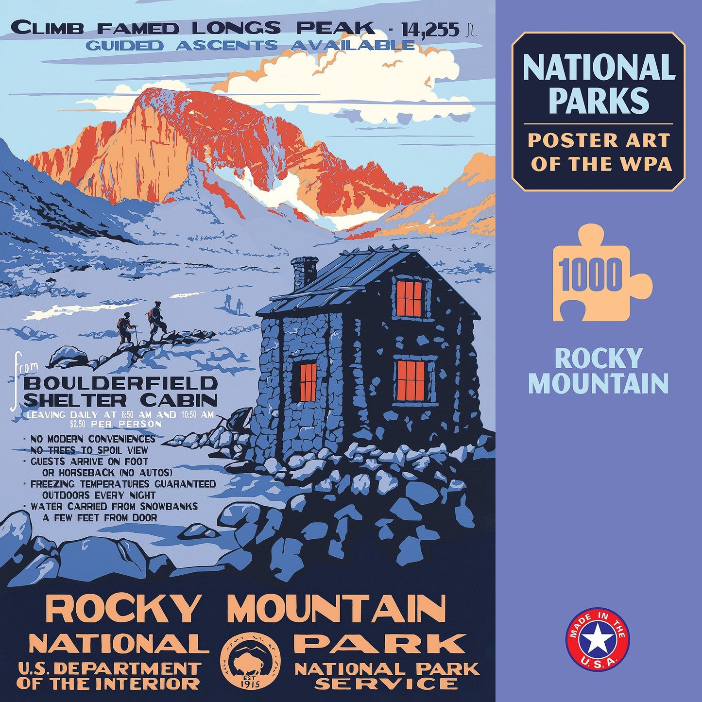 Rocky Mountain National Park WPA 1000 Jigsaw Puzzle (Printed in USA) - Ziga Media