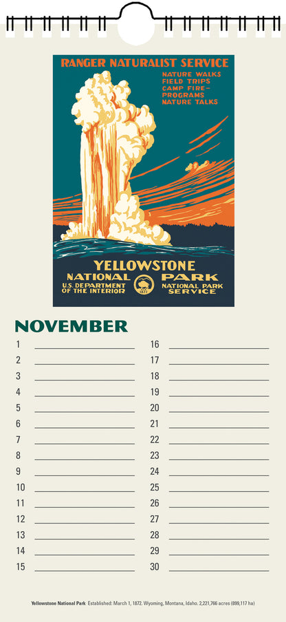 National Parks Poster Art of the WPA Perpetual Calendar Birthday Anniversary (Printed in USA)