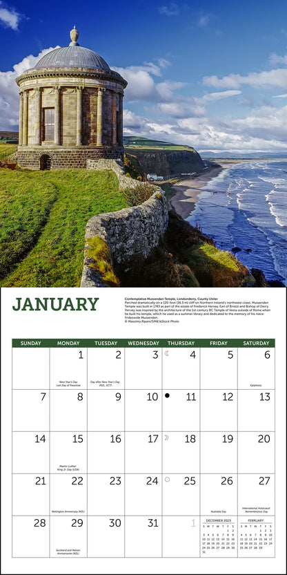 Irish Country Wall Calendar 2024, Monthly January-December 12'' x