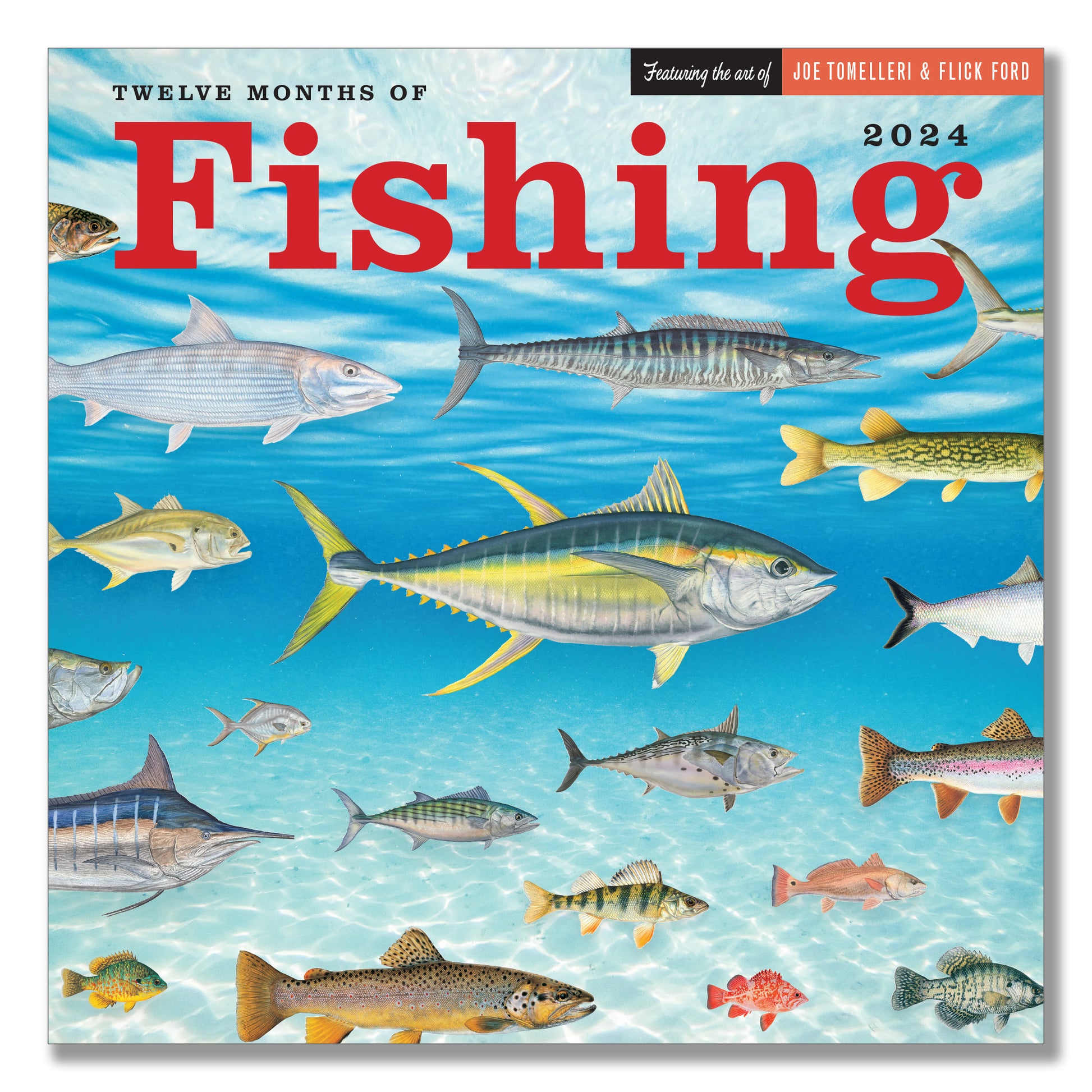 Twelve Months of Fishing Wall Calendar 2024