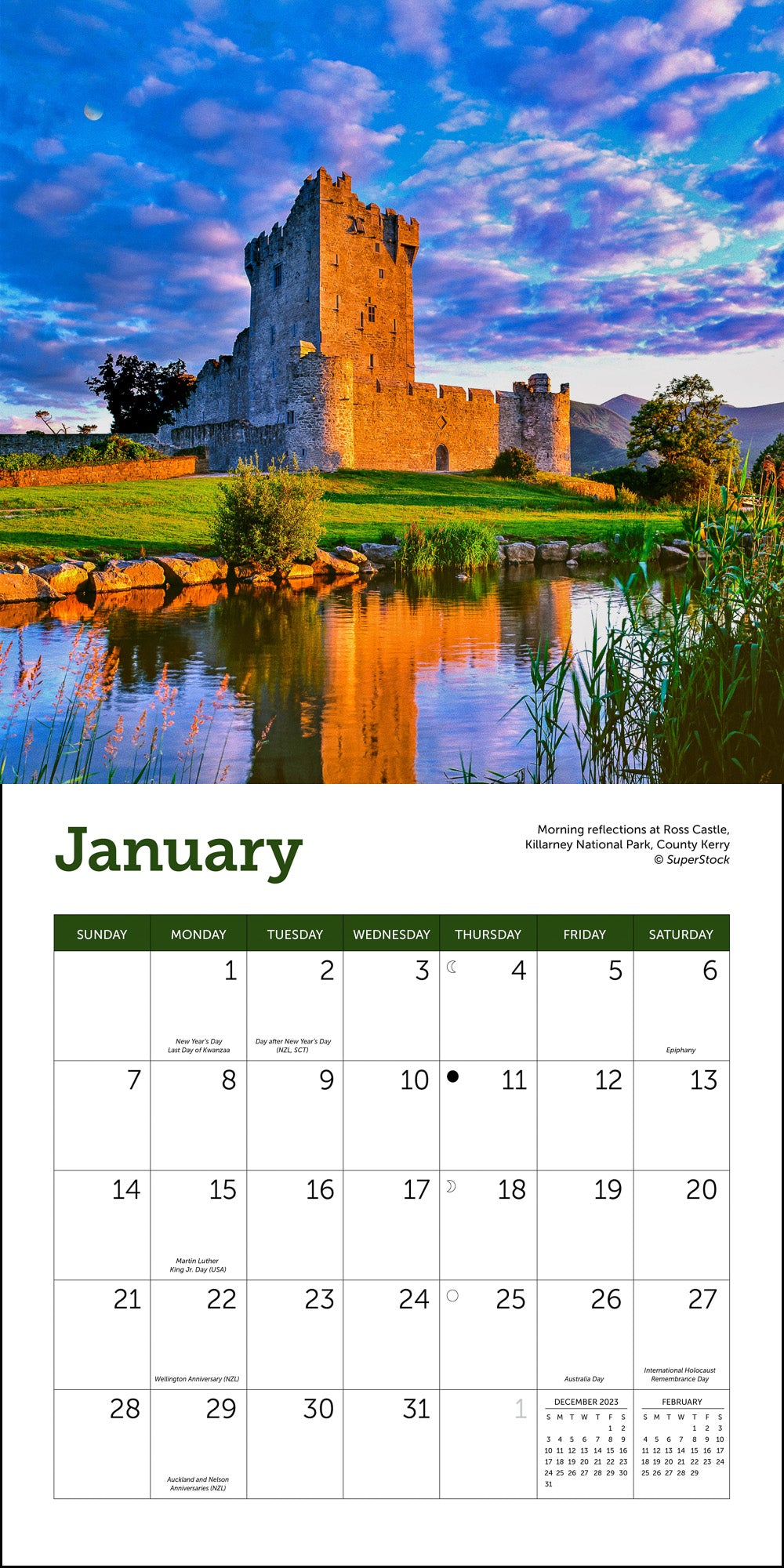 ireland wall calendar