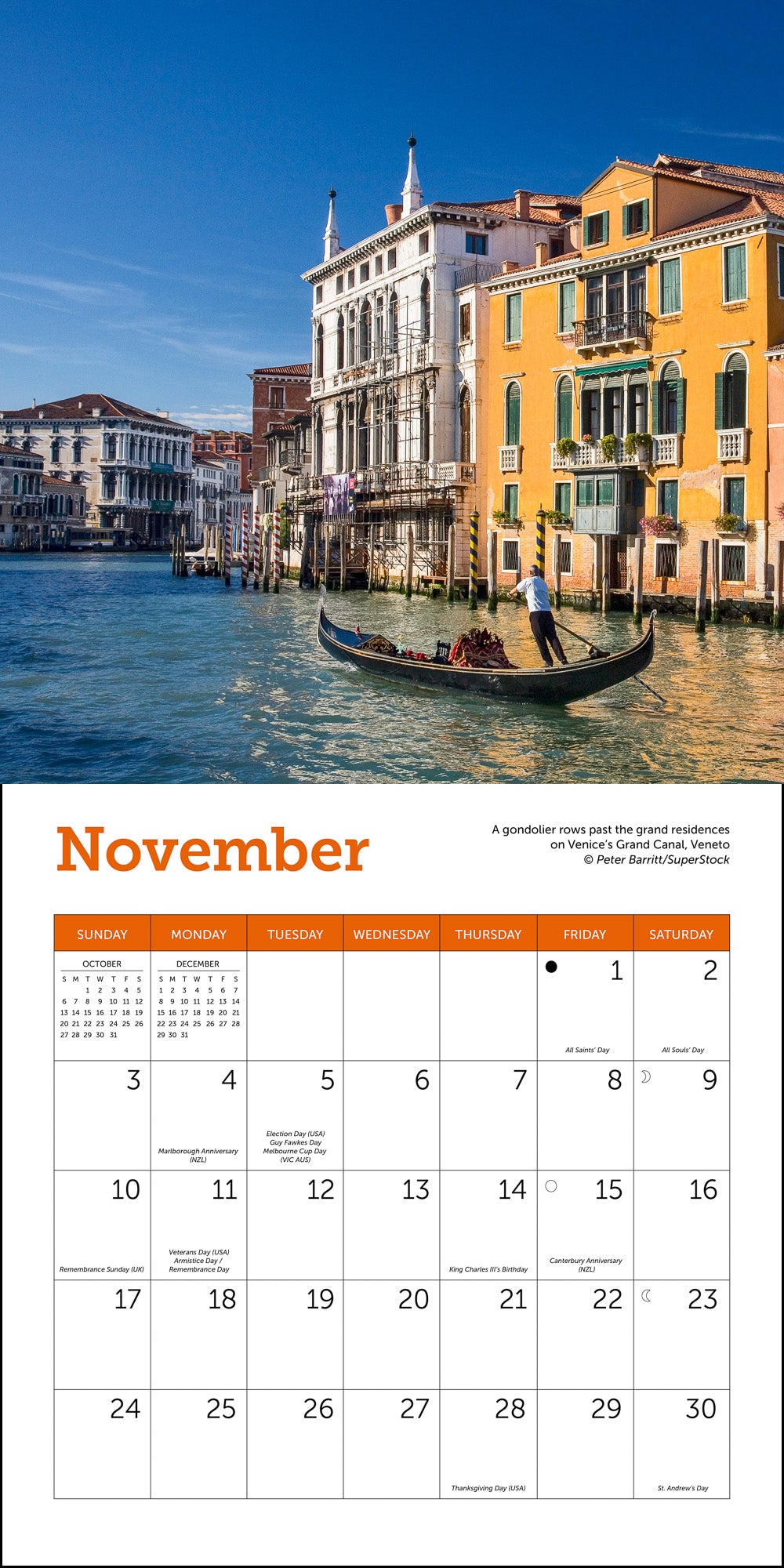 Italy Mini Wall Calendar 2024