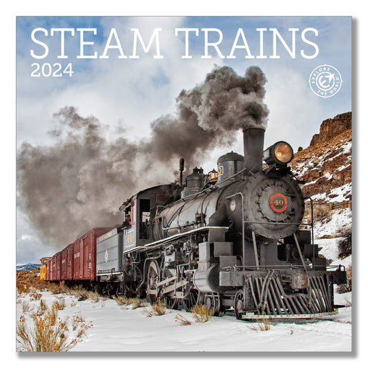 Steam Trains Mini Wall Calendar 2024