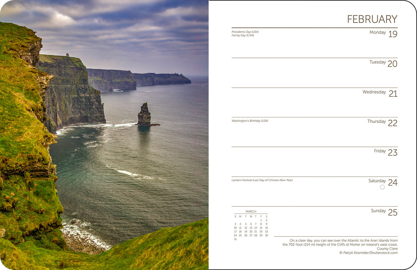 Ireland Weekly Engagement Calendar 2024, Planner 6.5" x 8.5" Spiral Bo