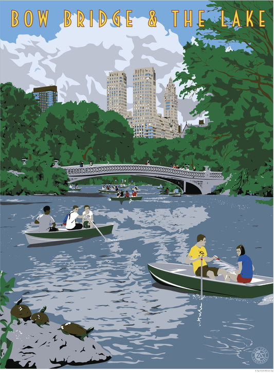 Central Park Bow Bridge & The Lake Print - Ziga Media