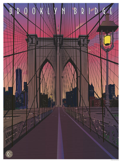 Brooklyn Bridge Print, Sunset - Ziga Media